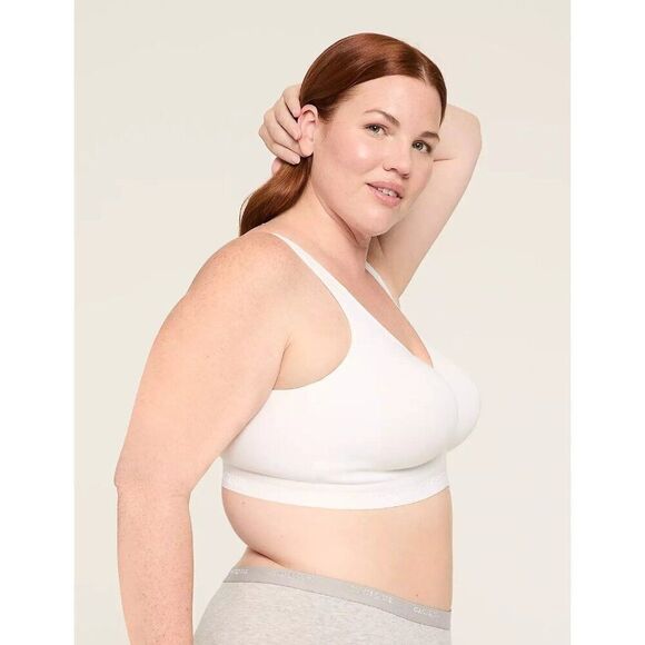 Lane Bryant Cacique Cotton Lightly Lined No-Wire Full Coverage Bra Sz 48D White - Picture 3 of 15